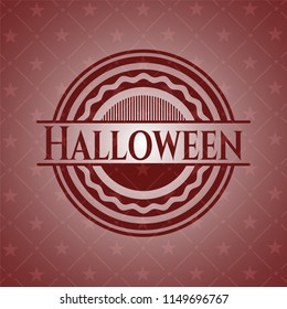 Halloween badge with red background