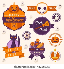 Halloween Badges and Labels : Vector Illustration