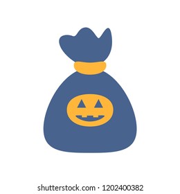 Halloween bag. Halloween holiday element. Vector illustration.