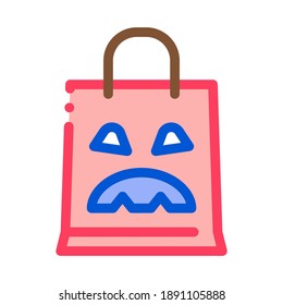halloween bag icon vector. halloween bag sign. color symbol illustration