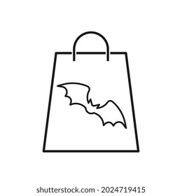 Halloween bags with bat, flat design