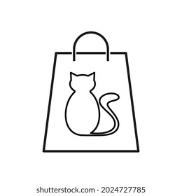 Halloween bags with cat, flat design