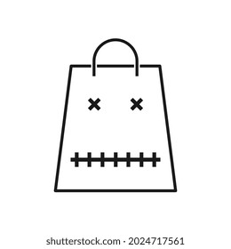 Halloween bags with ghost, flat design