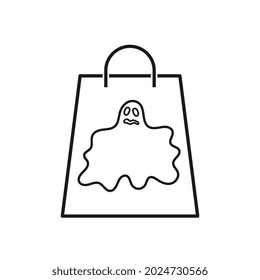 Halloween bags with ghost, flat design