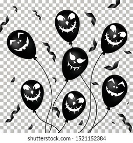 halloween ballons on the transparent background Vector