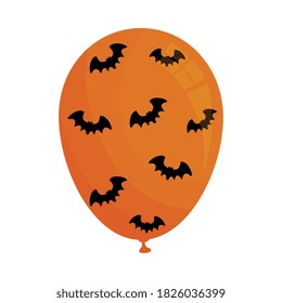halloween balloon with bats design, happy holiday and scary theme Vector illustration