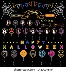 Halloween balloon decoration parts Neon sign set

