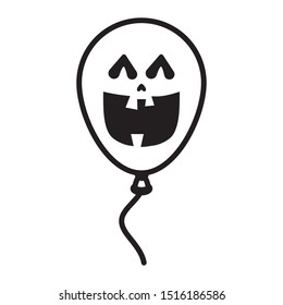 halloween balloon helium with face vector illustration design