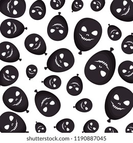 halloween balloon helium with faces pattern