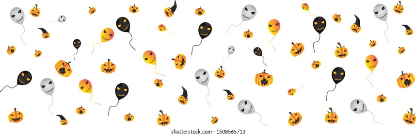 Halloween Balloon and Pumpkin pattern design.