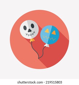 Halloween balloons flat icon with long shadow,eps10