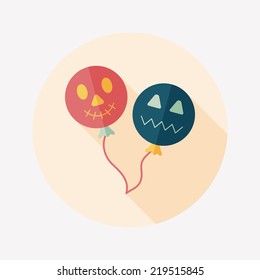 Halloween balloons flat icon with long shadow,eps10