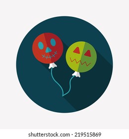 Halloween balloons flat icon with long shadow,eps10
