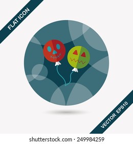 Halloween balloons flat icon with long shadow,eps10
