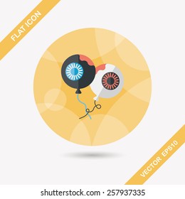 Halloween balloons flat icon with long shadow,eps10