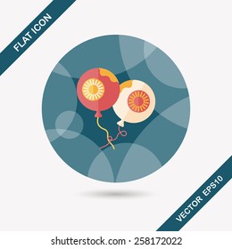 Halloween balloons flat icon with long shadow,eps10