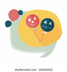 Halloween balloons flat icon with long shadow,eps10