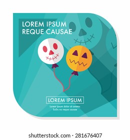 Halloween balloons flat icon with long shadow,eps10