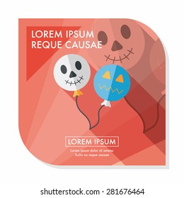 Halloween balloons flat icon with long shadow,eps10