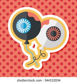 Halloween balloons flat icon with long shadow,eps10