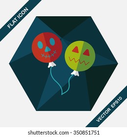 Halloween balloons flat icon with long shadow,eps10