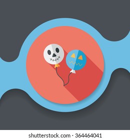 Halloween balloons flat icon with long shadow,eps10