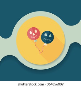 Halloween balloons flat icon with long shadow,eps10