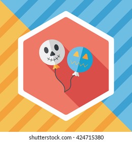 Halloween balloons flat icon with long shadow,eps10