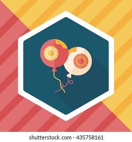Halloween balloons flat icon with long shadow,eps10