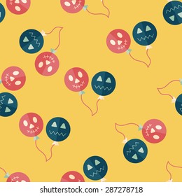 Halloween balloons flat icon,eps10 seamless pattern background