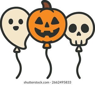 Globos de Halloween (fantasma, calabaza, cráneo)