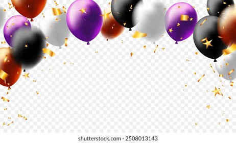 Halloween balloons party concept vector illustration. decor festive background and banner