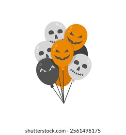 Halloween Balloons, Halloween Vector Illustration, Isolated