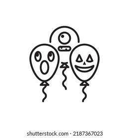 Ilustración de diseño de iconos de contorno vectorial de los globos de Halloween. Símbolo de Halloween sobre fondo blanco archivo EPS 10