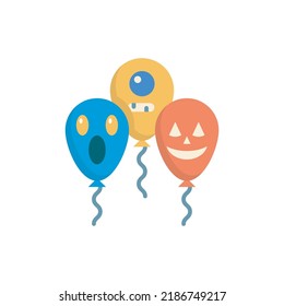 Halloween Balloons vector Solid Icon Design illustration. Halloween Symbol on White background EPS 10 File