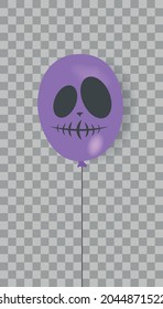 Halloween baloon with scary faces. Happy halloween day concept. Holiday background with balloon. Vector illustration background for web, banner and cover.