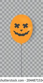 Halloween baloon with scary faces. Happy halloween day concept. Holiday background with balloon. Vector illustration background for web, banner and cover.