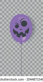 Halloween baloon with scary faces. Happy halloween day concept. Holiday background with balloon. Vector illustration background for web, banner and cover.