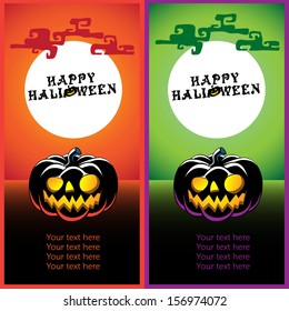 Halloween baner or background set in vector