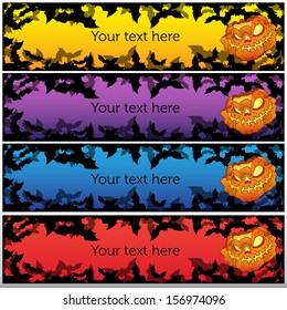 Halloween baner or background set in vector