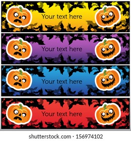 Halloween baner or background set in vector