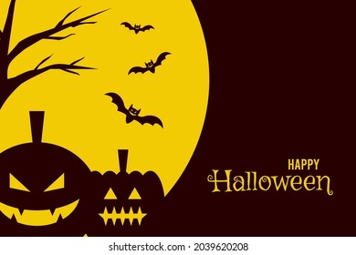 halloween banner background flyer promotion design template 
