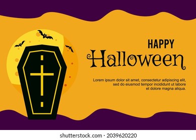 halloween banner background flyer promotion design template 