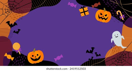 Halloween banner background frame illustration (2:1)