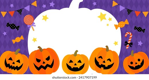 Halloween banner background frame vector illustration (2:1)