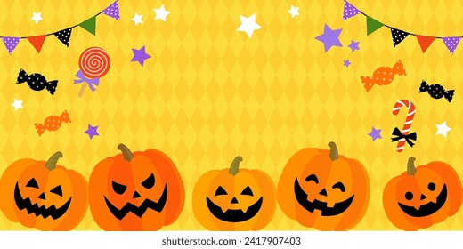 Halloween banner background frame vector illustration (2:1)