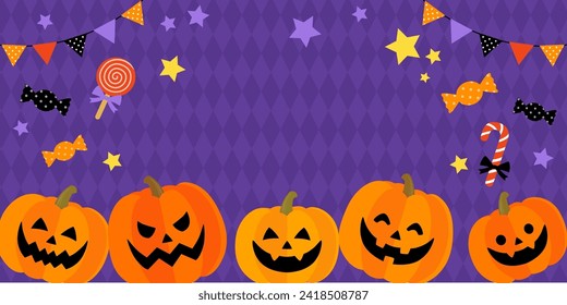 Halloween banner background frame vector illustration (2:1)