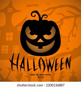 Halloween banner background with pumpkins. Vector illustration.