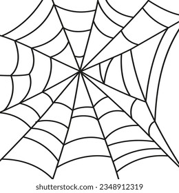 Halloween banner background. Vector illustration of spider web isolated on white background