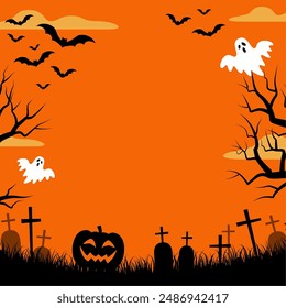 Halloween banner background_vector illustration (1:1)